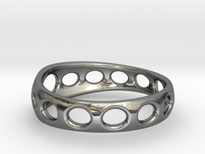 Curved Ring, All Sizes, Multisize in Fine Detail Polished Silver: 6 / 51.5