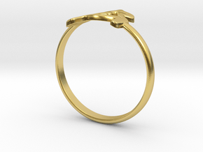 Swedish Dala Horse Ring Jewelry in Polished Brass: 8 / 56.75