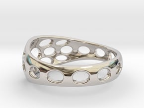 Oval Pattern ring All Sizes, Multisize in Rhodium Plated Brass: 5.5 / 50.25