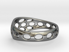 Oval Pattern ring All Sizes, Multisize in Fine Detail Polished Silver: 5.5 / 50.25