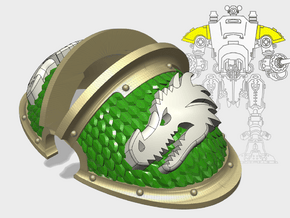 Dragon Head - B1v Squire Knight Pauldrons in Tan Fine Detail Plastic: Small