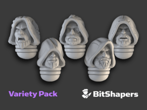 10x Bitshapers: Hooded Marine Heads in Tan Fine Detail Plastic