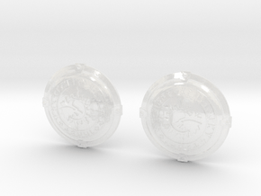 Sun Wolves - Round Power Shields (L&R) in Clear Ultra Fine Detail Plastic: Small