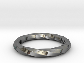 Steel wire ring all sizes, multisize in Fine Detail Polished Silver: 5 / 49