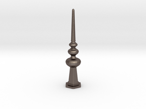 Miniature Lovely Luxurious Vertical Ornament in Polished Bronzed-Silver Steel