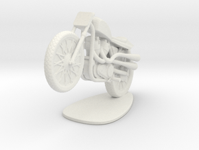 Evel Knievel "wheelie" Motorcycle in White Natural Versatile Plastic