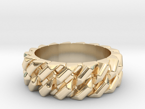 Cuban Link Solid Band All Sizes, Multisize in 14K Yellow Gold: 9.5 / 60.25