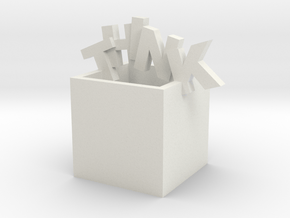 Think Outside the Box Sculpture in White Natural Versatile Plastic