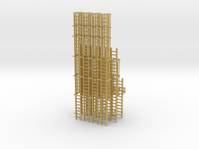 'N Scale' - Variety Pack of Caged Ladders in Tan Fine Detail Plastic