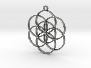 Seed of Life Pendant in Natural Silver