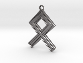Othala Rune Medallion in Processed Stainless Steel 17-4PH (BJT)