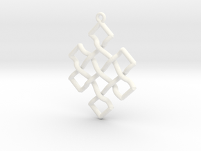 Endless Knot Pendant in White Processed Versatile Plastic