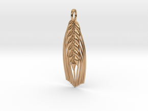 Barley Pendant - Botanical Jewelry in Polished Bronze