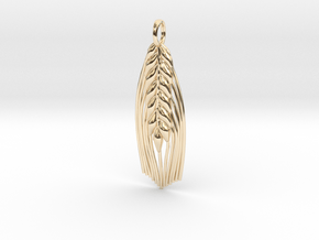 Barley Pendant - Botanical Jewelry in 14k Gold Plated Brass