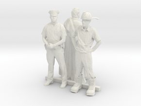 HO Scale Fireman Doctor Policeman (1) in White Natural Versatile Plastic