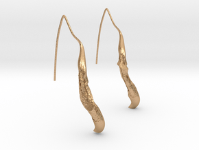 Single line earrings in Natural Bronze