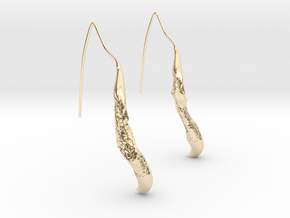 Single line earrings in 9K Yellow Gold 