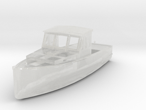 4 inch fishing boat in Clear Ultra Fine Detail Plastic