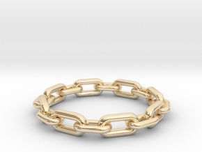 Long Chain ring All Sizes, Multisize in 14k Gold Plated Brass: 5 / 49