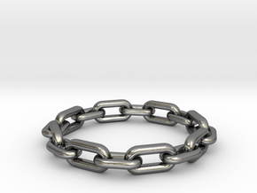 Long Chain ring All Sizes, Multisize in Polished Silver: 5 / 49