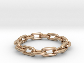 Long Chain ring All Sizes, Multisize in 9K Rose Gold : 5 / 49