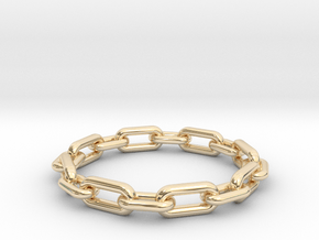 Long Chain ring All Sizes, Multisize in 14K Yellow Gold: 7.5 / 55.5