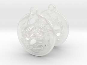 Voronoi Earrings (1st Edition) in Clear Ultra Fine Detail Plastic