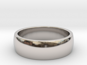 Classic ring 6mm All sizes, Multisize in Rhodium Plated Brass: 7.5 / 55.5
