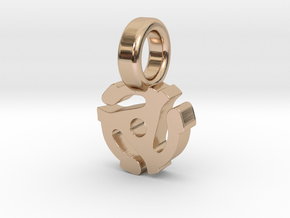 45 RPM Record Spindle - Small in 9K Rose Gold 