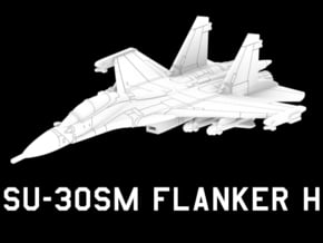 1:285 Scale Su-30SM Flanker H (Loaded, Gear Up) in White Natural Versatile Plastic
