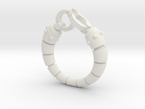 Robot arm Ring in White Natural Versatile Plastic