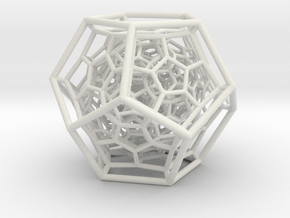 120 Cell (transformed Schlegel diagram, colored) in White Natural Versatile Plastic: Medium