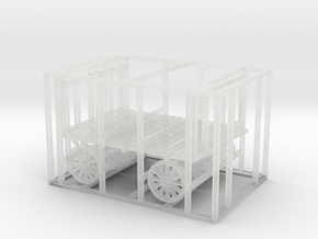 Railroad Baggage Wagon HO Scale 2 Pack 1:87 in Clear Ultra Fine Detail Plastic