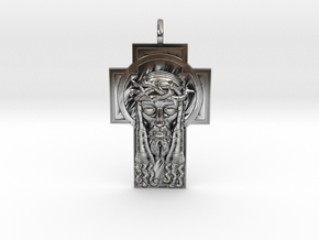 Jesus Cross Pendant  in Antique Silver