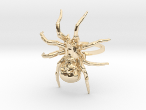Spider Skull Ring in 14k Gold Plated Brass