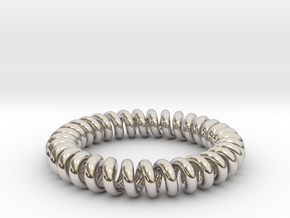 Helical Ring All Sizes, Multisize in Rhodium Plated Brass: 8 / 56.75