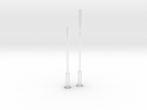 Small Cell Wireless Poles HO Scale 1/87 in Clear Ultra Fine Detail Plastic