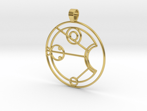 Gallifrey Pendant - Dr Who in Polished Brass