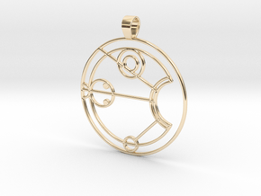 Gallifrey Pendant - Dr Who in 9K Yellow Gold 