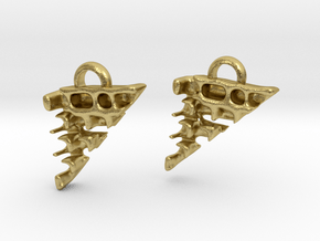 Honeycomb Earrings in Natural Brass: Small