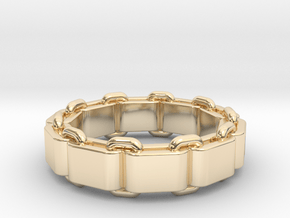 Square chain ring All sizes, Multisize in 9K Yellow Gold : 5.5 / 50.25