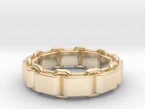 Square chain ring All sizes, Multisize in 9K Yellow Gold : 6 / 51.5