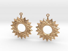 sun king earrings in Polished Bronze