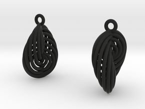 Running in Circles - Earrings (S) in Black Natural Versatile Plastic