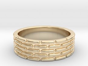 Rice grain chain ring all sizes, multisize in 14k Gold Plated Brass: 5.5 / 50.25
