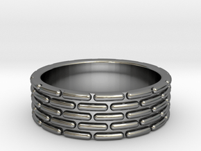 Rice grain chain ring all sizes, multisize in Fine Detail Polished Silver: 5.5 / 50.25