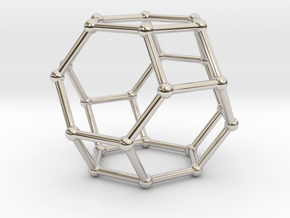 hexaedron pendant in Rhodium Plated Brass