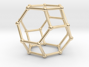hexaedron pendant in 14k Gold Plated Brass