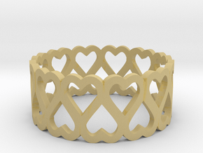 Heart symmetric ring All sizes, Multisize in Tan Fine Detail Plastic: 5.5 / 50.25
