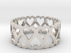 Heart symmetric ring All sizes, Multisize in Platinum: 5.5 / 50.25